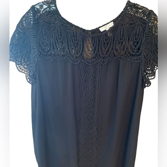Joie Sz M Black Kastra Knit Lace Keyhole Back Mini Date Night Dress - Picture 4 of 8